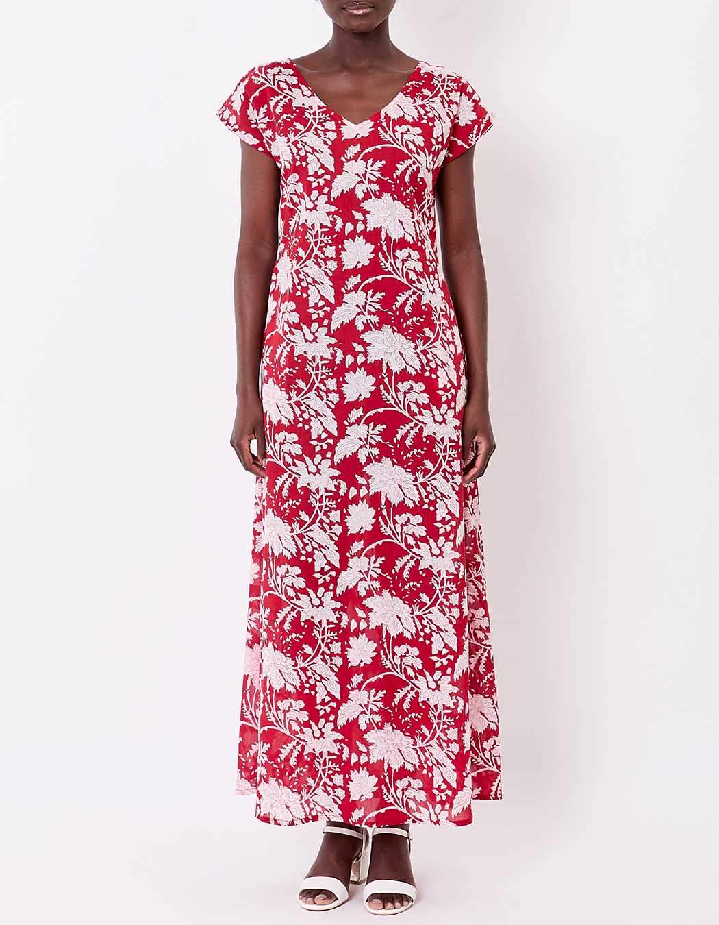 Robe longue voile de coton bio imprimé La Fiancée