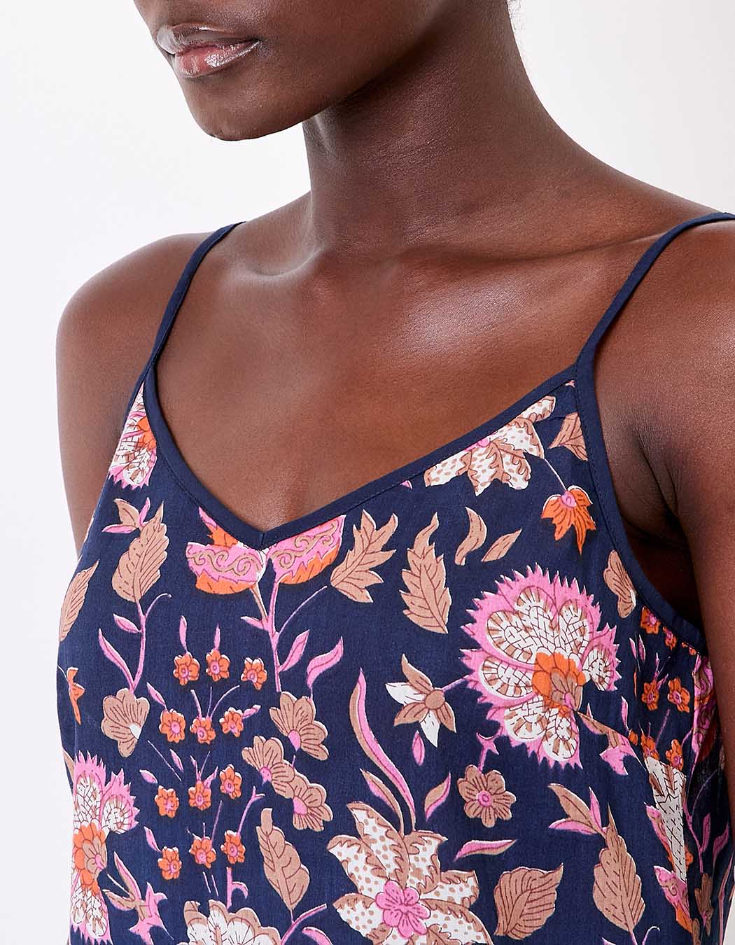 Robe voile de coton bio fines bretelles imprimé La Fiancée