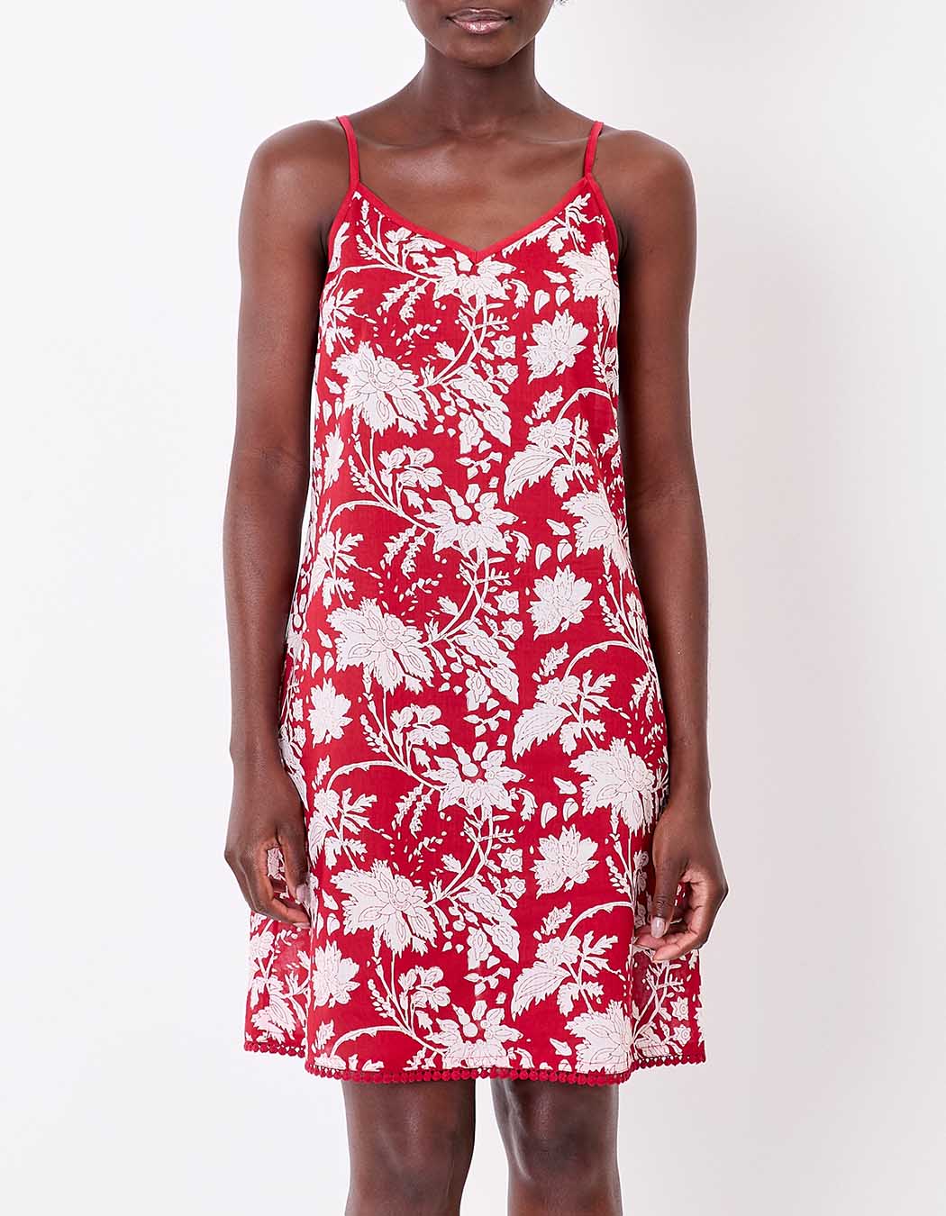 Robe voile de coton bio fines bretelles imprimé La Fiancée