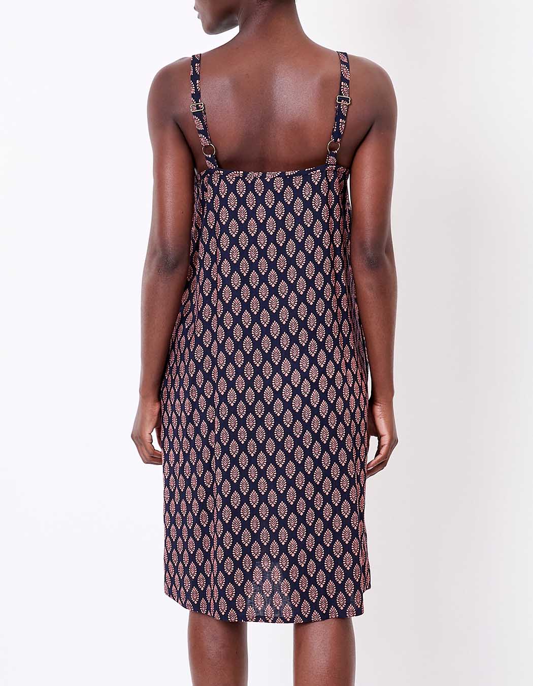 Robe fluide sans manches avec ceinture imprimé La Fiancée