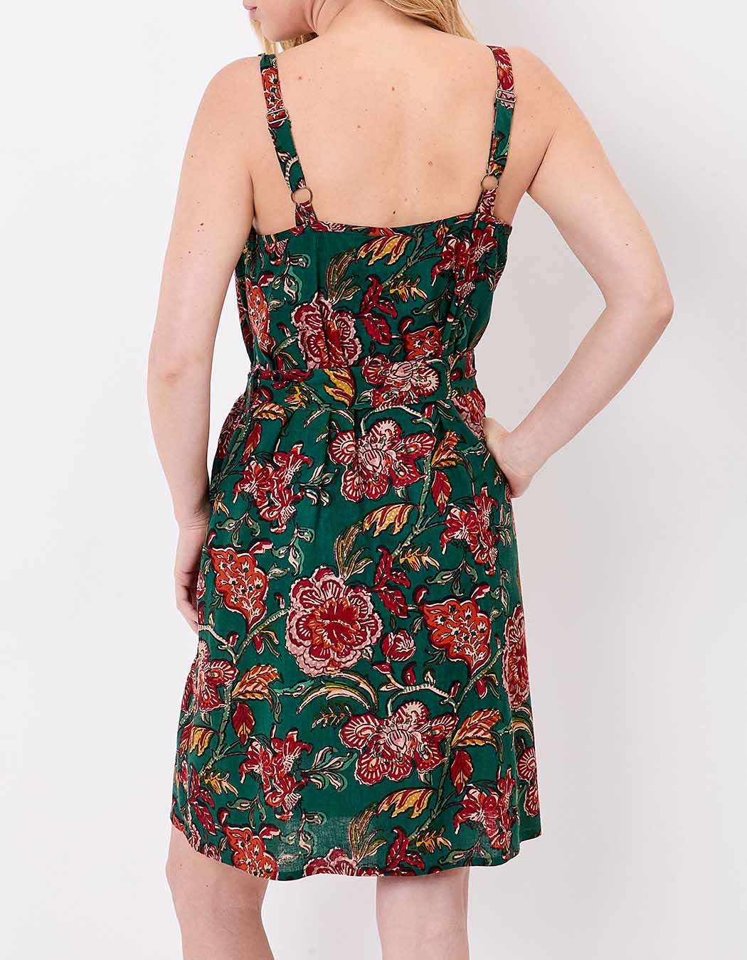 Robe fluide sans manches avec ceinture imprimé La Fiancée