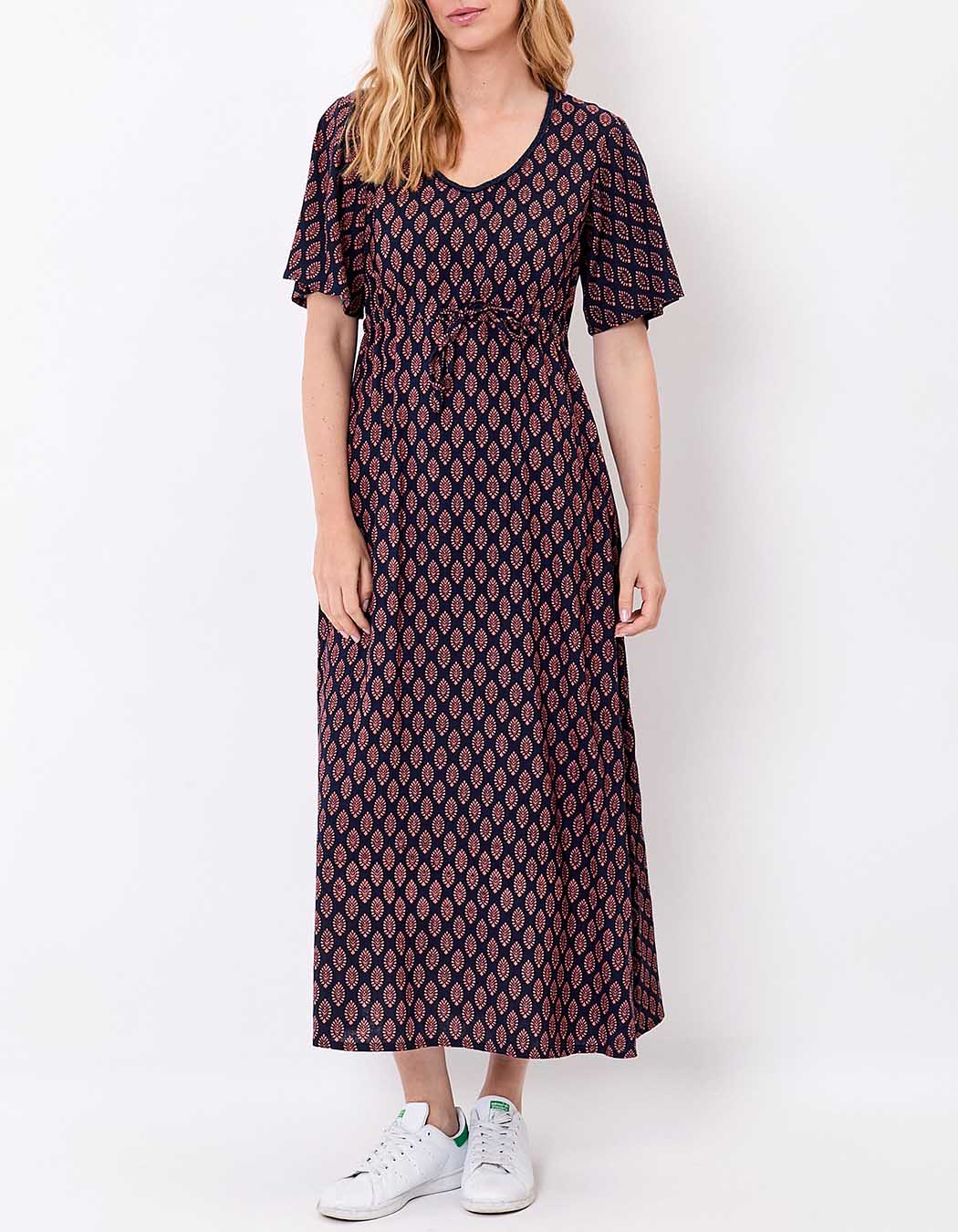Robe longue fluide viscose lin imprimé La Fiancée