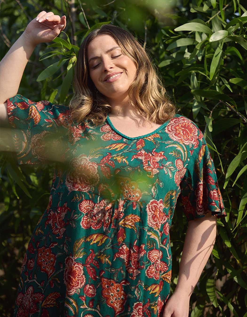 Robe longue fluide viscose lin imprimé La Fiancée