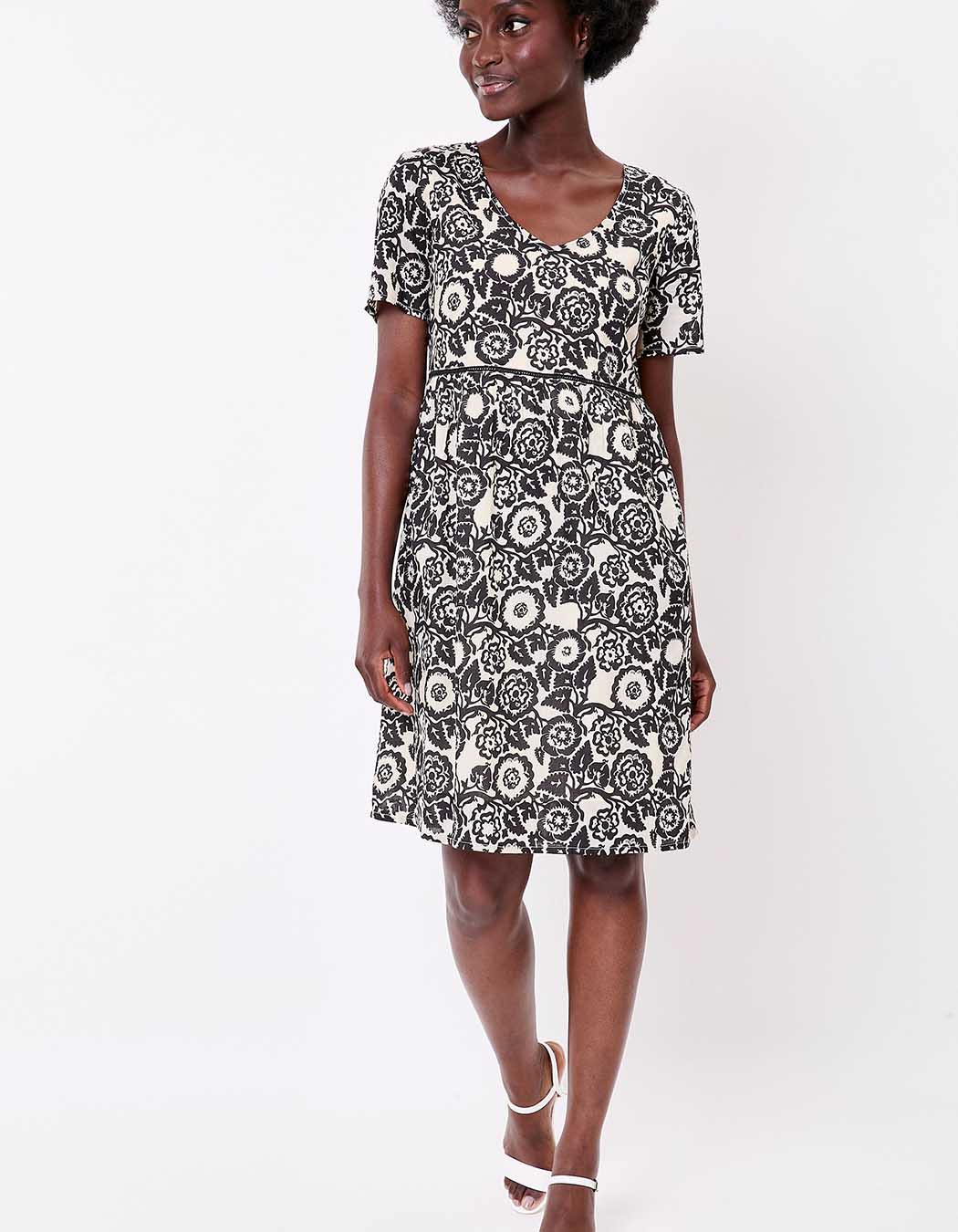 Robe évasée coton bio doublé imprimé La Fiancée
