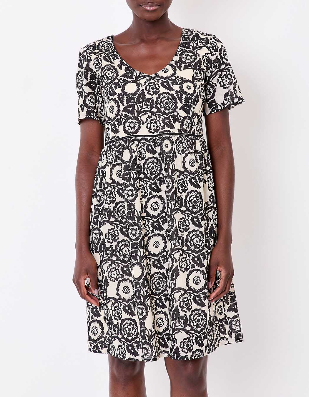 Robe évasée coton bio doublé imprimé La Fiancée