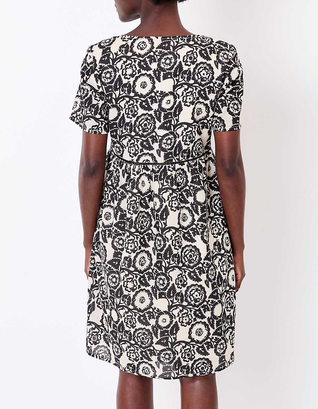 Robe évasée coton bio doublé imprimé La Fiancée