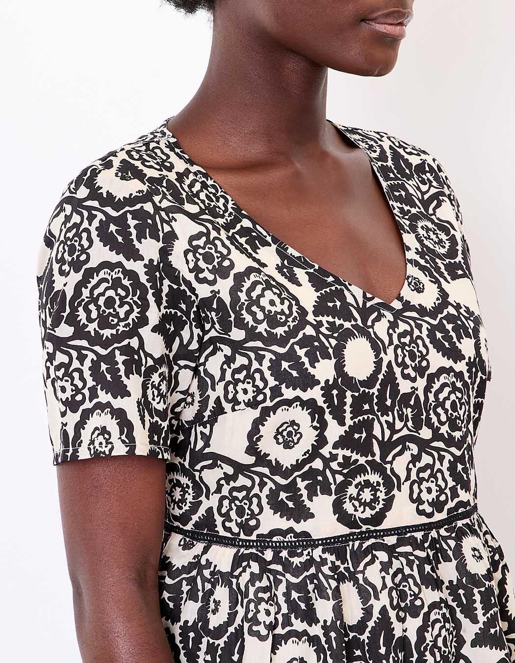 Robe évasée coton bio doublé imprimé La Fiancée