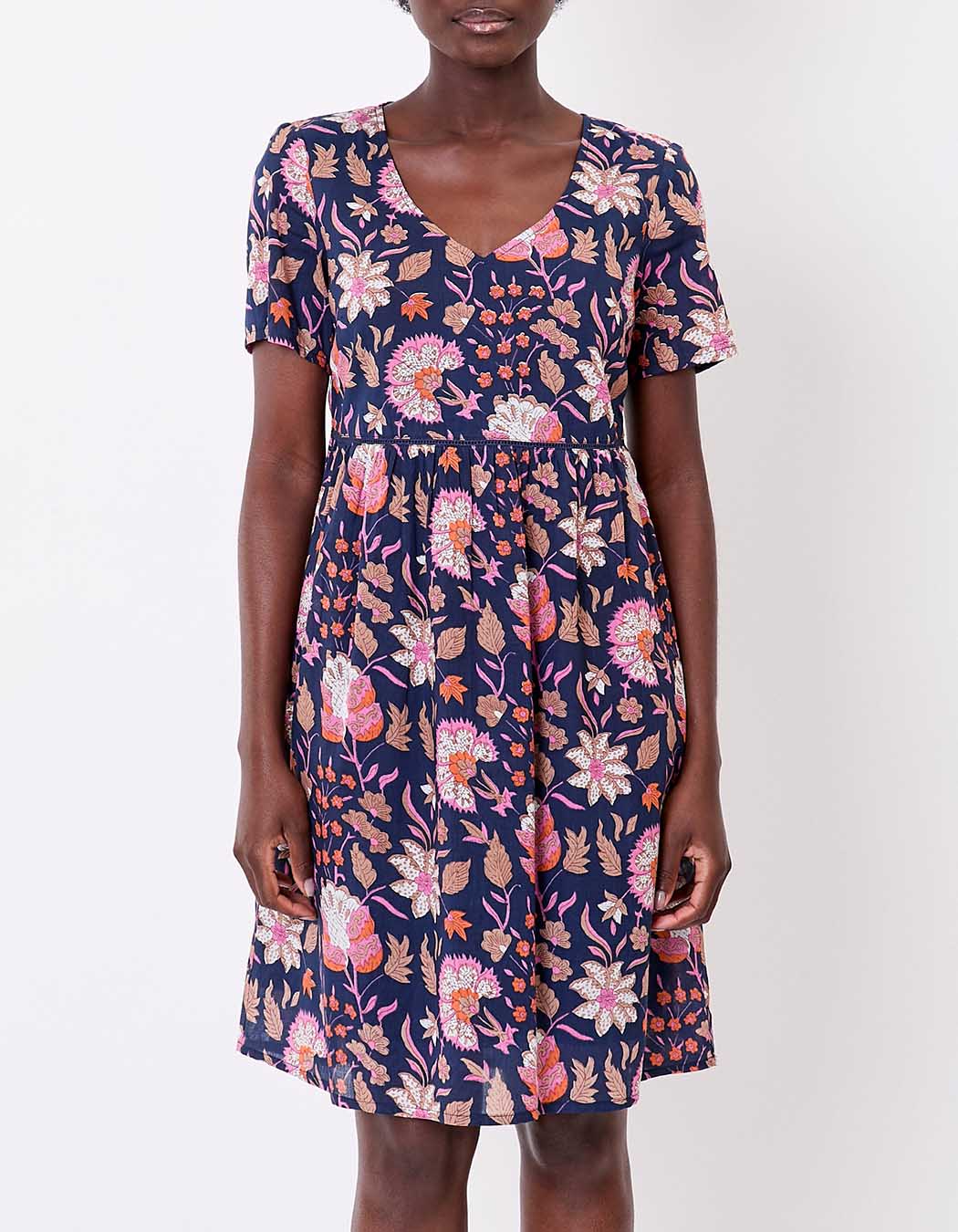 Robe évasée coton bio doublé imprimé La Fiancée