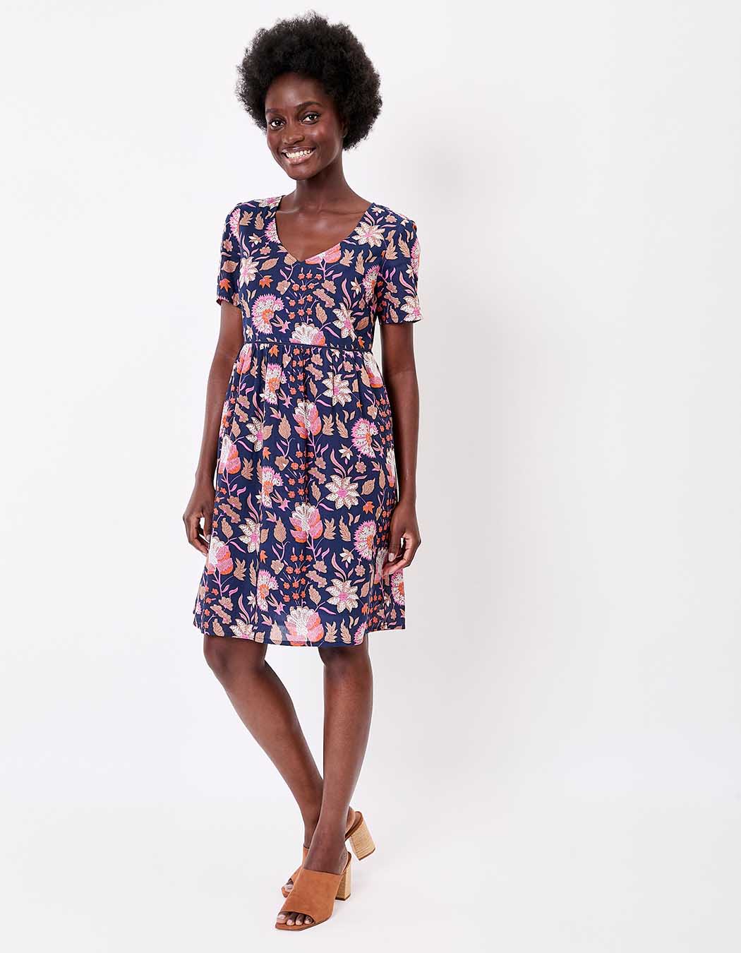 Robe évasée coton bio doublé imprimé La Fiancée