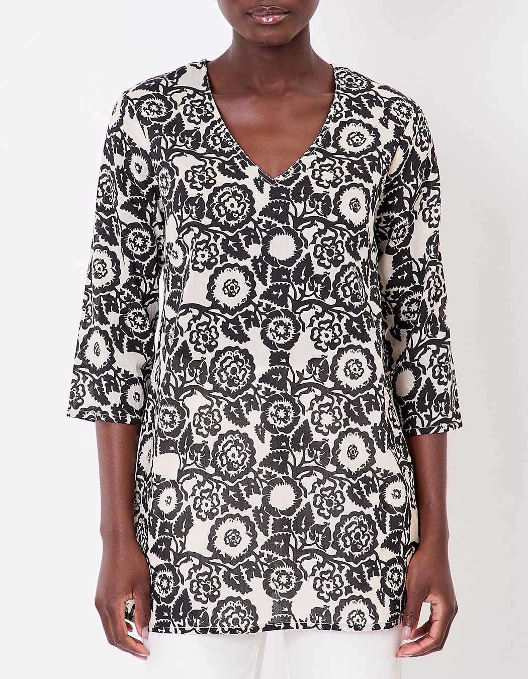 Tunique femme voile de coton bio imprimé La Fiancée