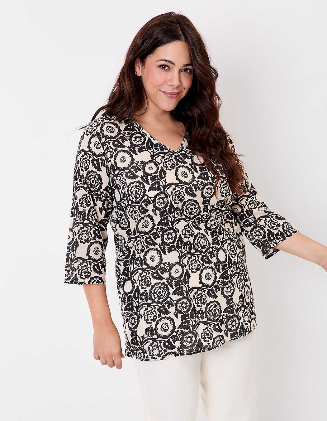 Tunique femme voile de coton bio imprimé La Fiancée