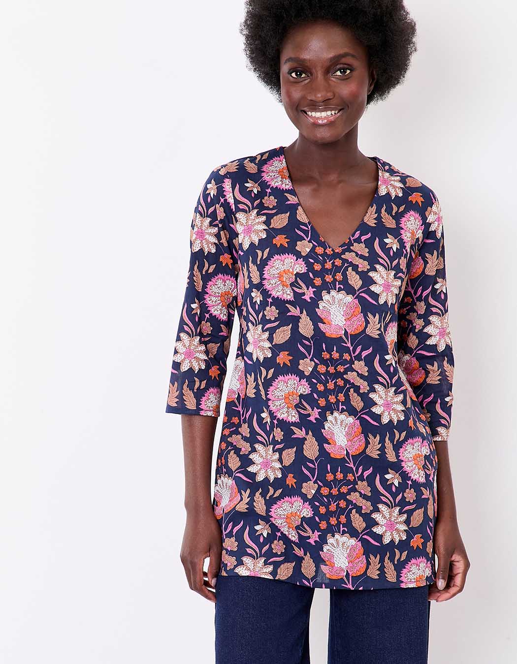 Tunique femme voile de coton bio imprimé La Fiancée
