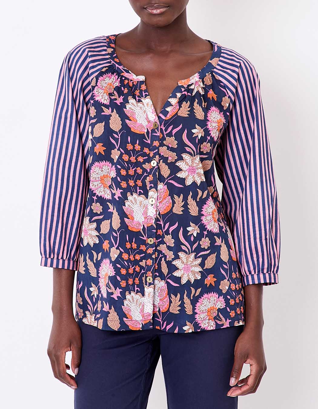 Blouse ample voile de coton bio imprimé La Fiancée