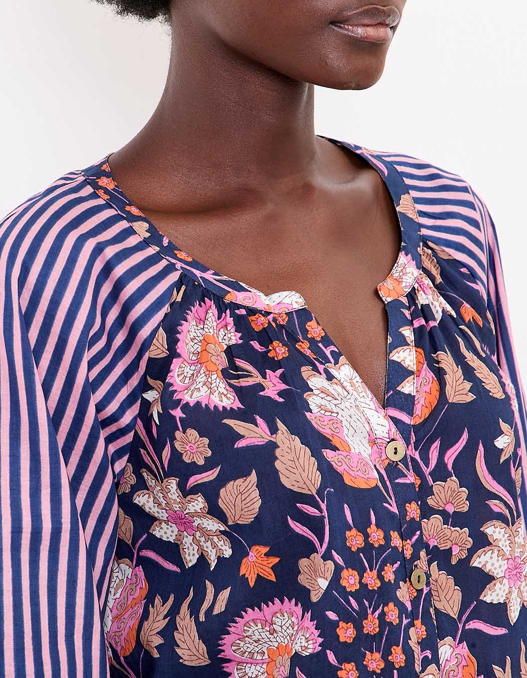 Blouse ample voile de coton bio imprimé La Fiancée