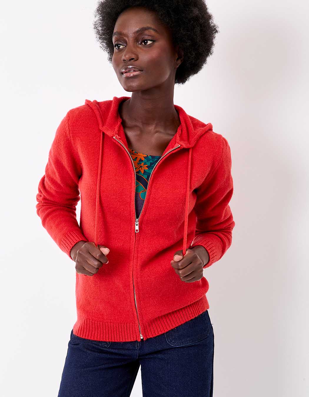 Gilet zippé maille à capuche imprimé La Fiancée