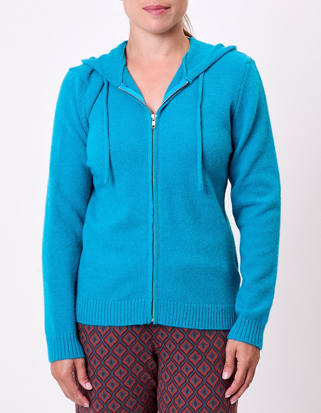 Gilet zippé maille à capuche imprimé La Fiancée