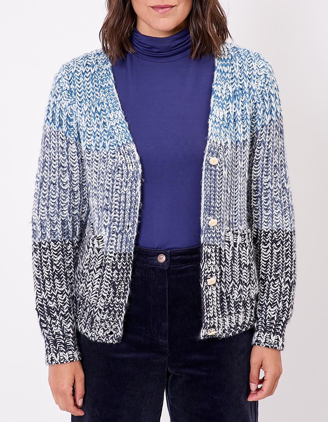 Gilet grosse maille chinée imprimé La Fiancée