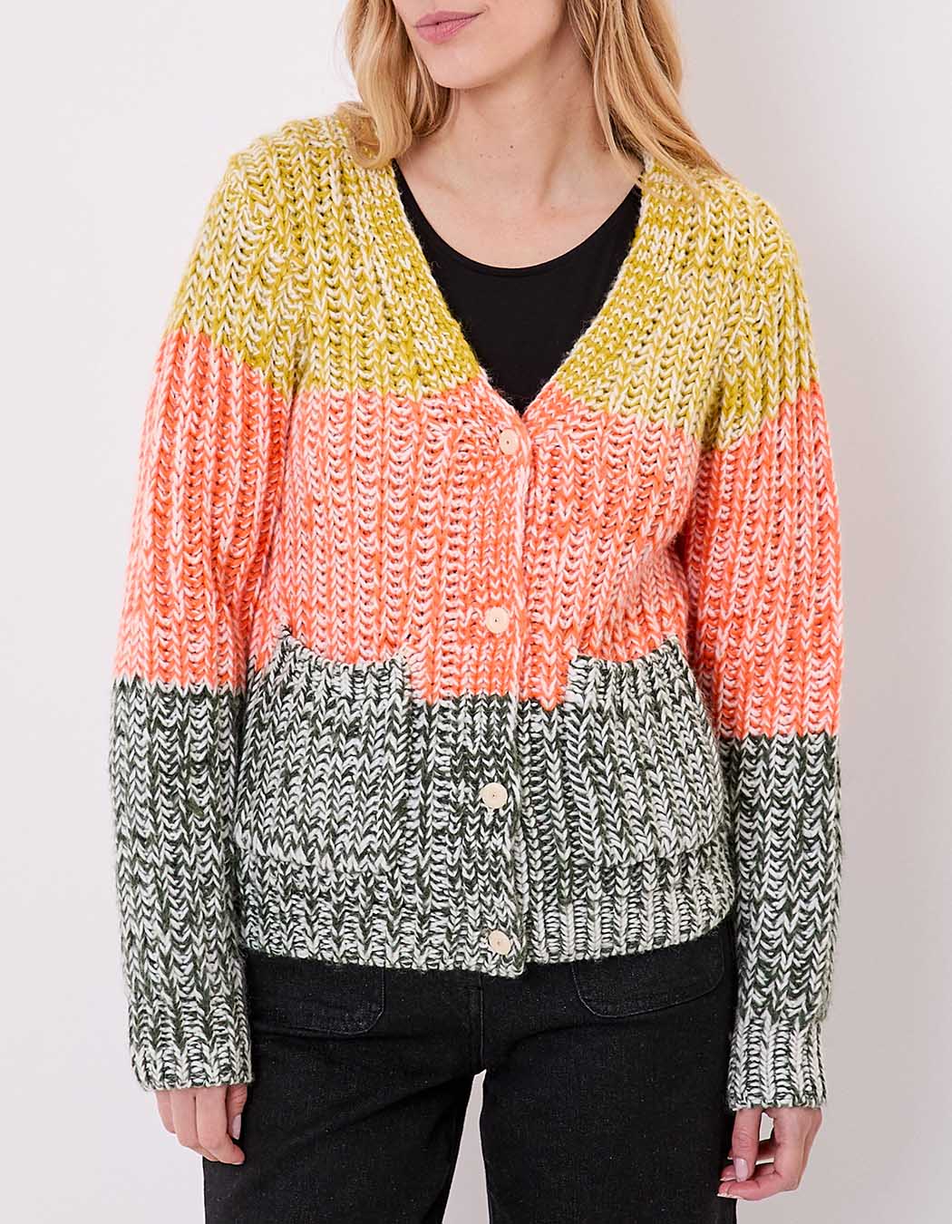 Gilet grosse maille chinée imprimé La Fiancée