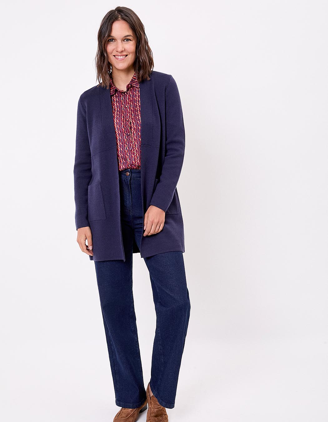 Gilet long en maille imprimé La Fiancée