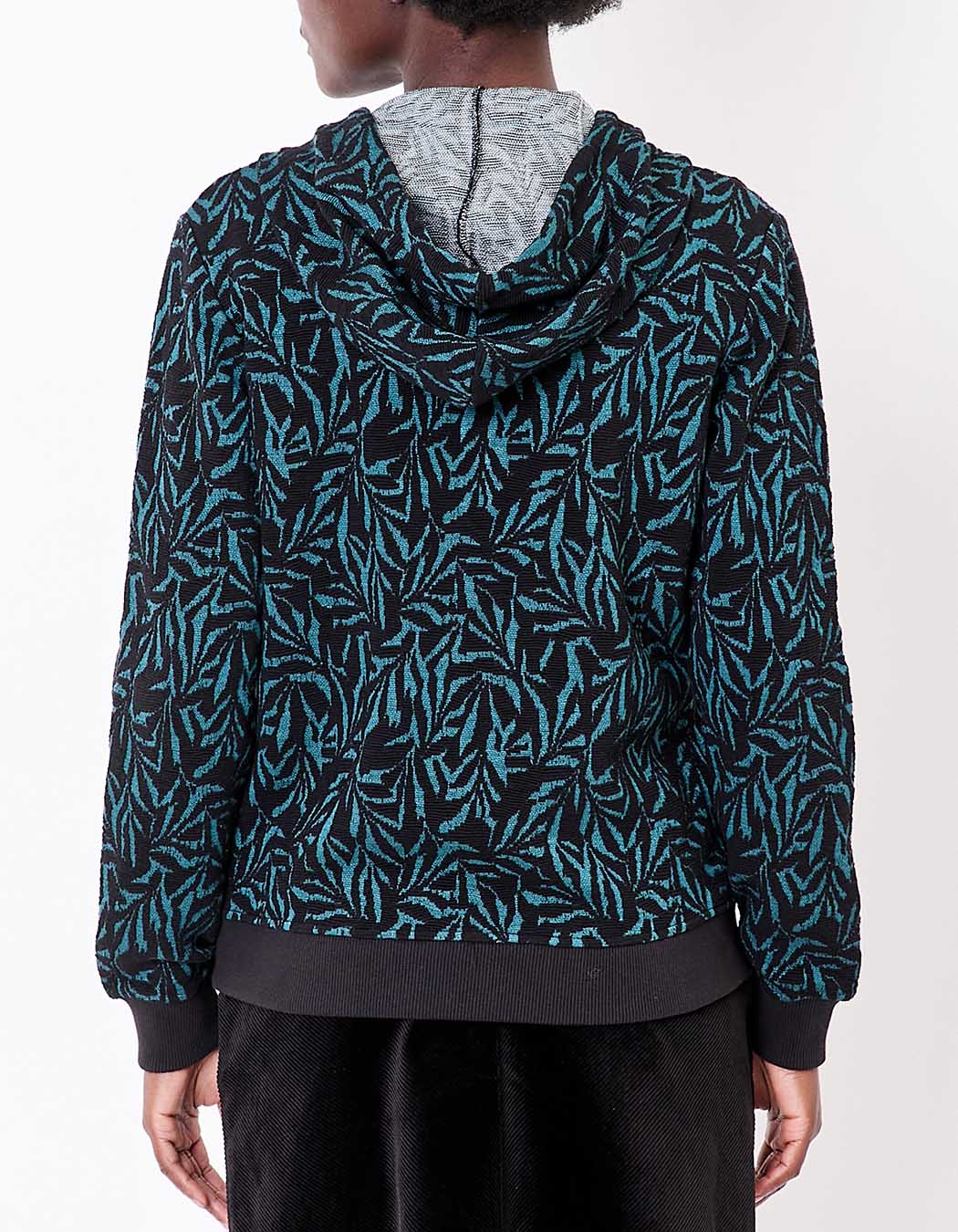 Sweat zippé maille jacquard imprimé La Fiancée