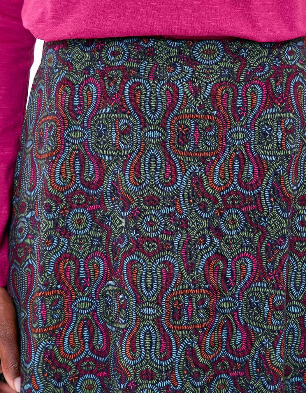 Jupe midi maille fluide imprimé La Fiancée