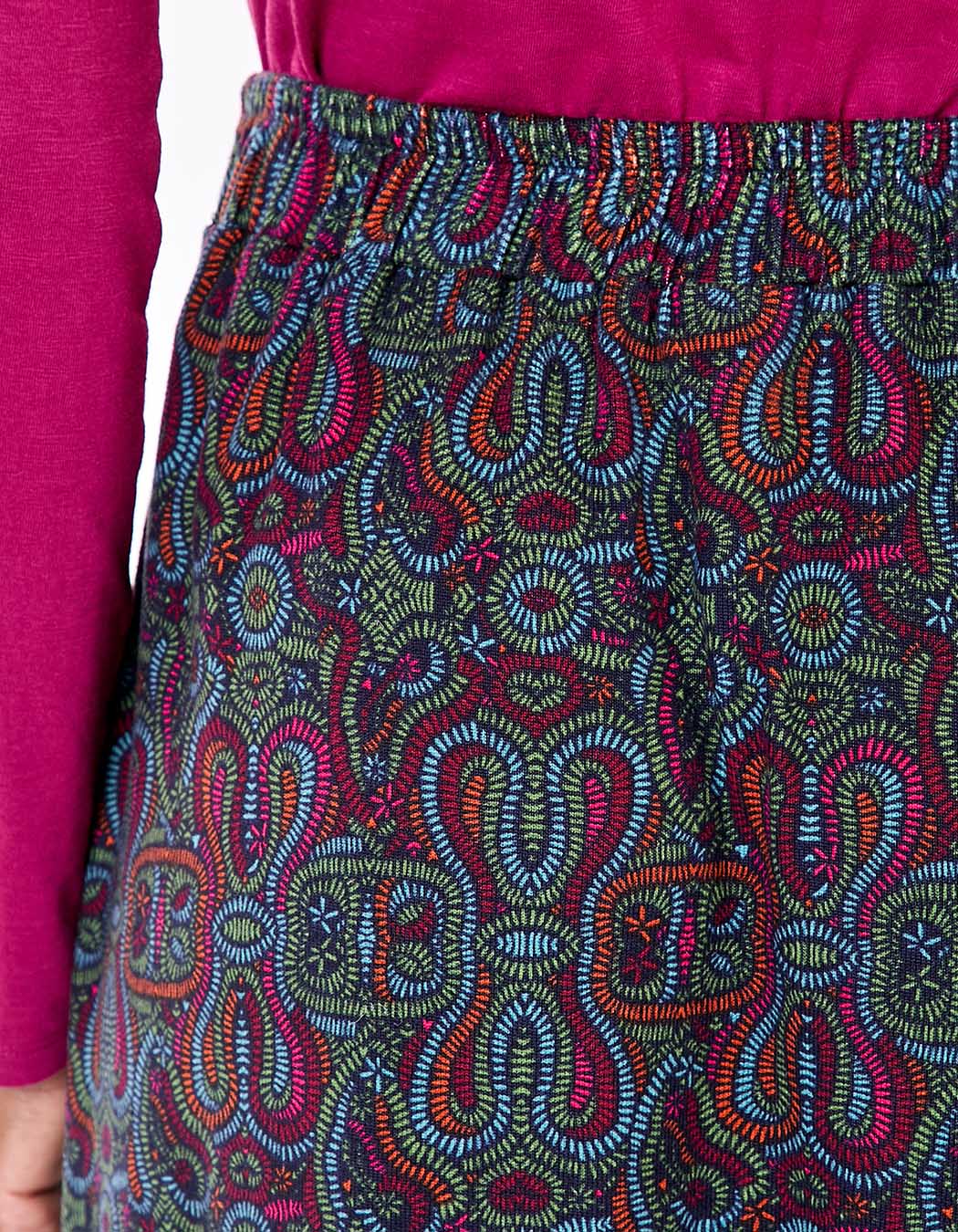 Jupe midi maille fluide imprimé La Fiancée