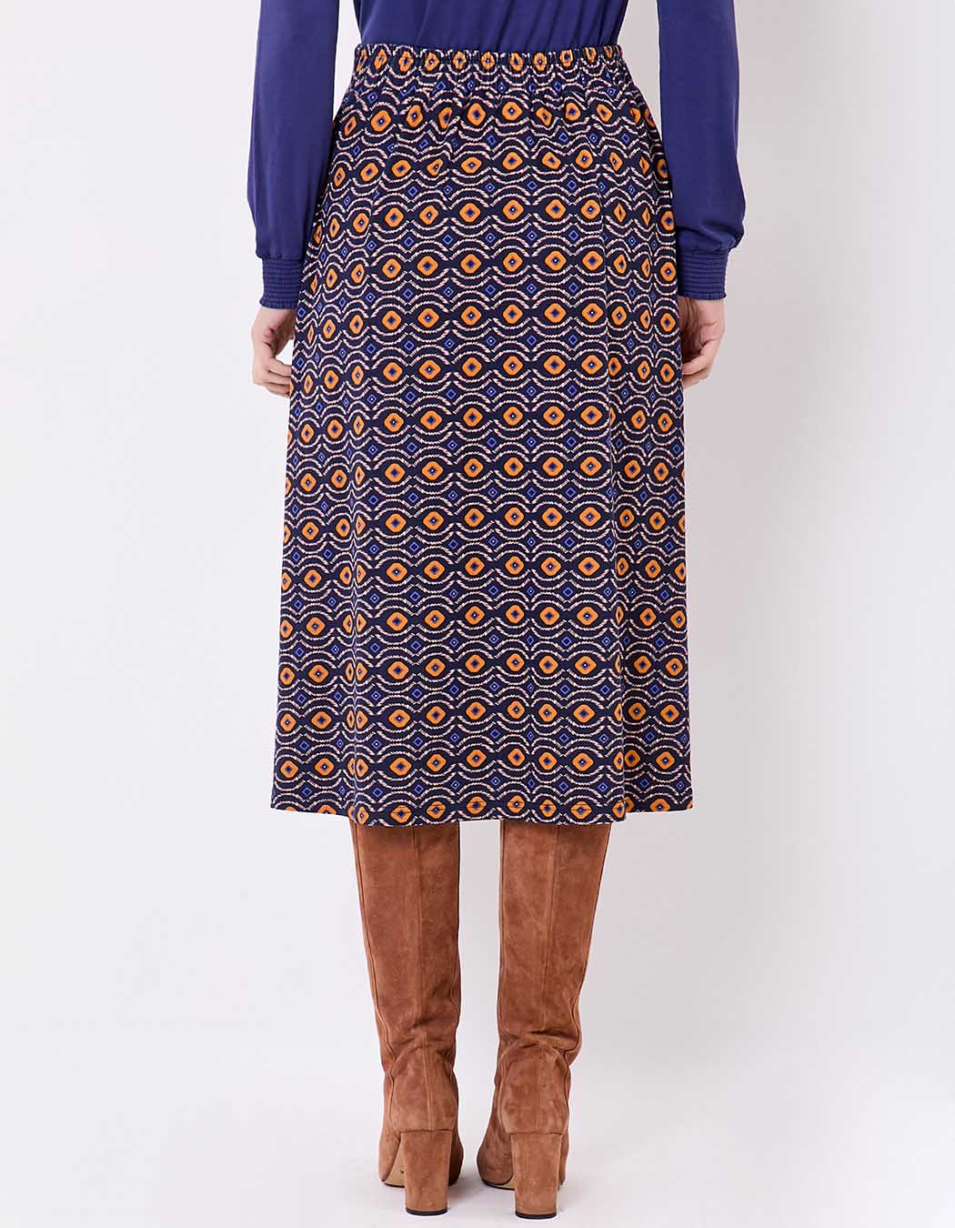 Jupe midi maille fluide imprimé La Fiancée