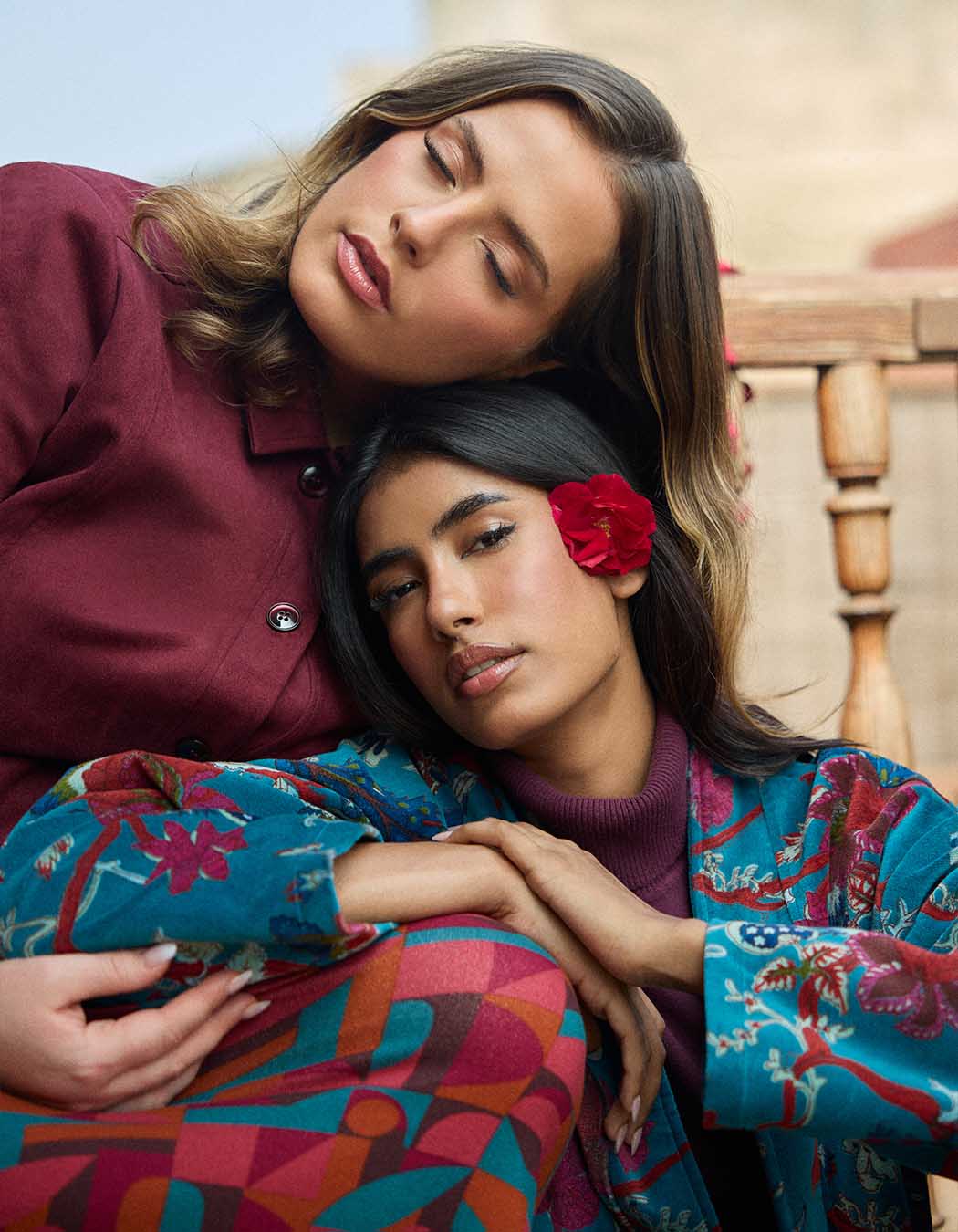 Veste Kimono velours imprimé La Fiancée