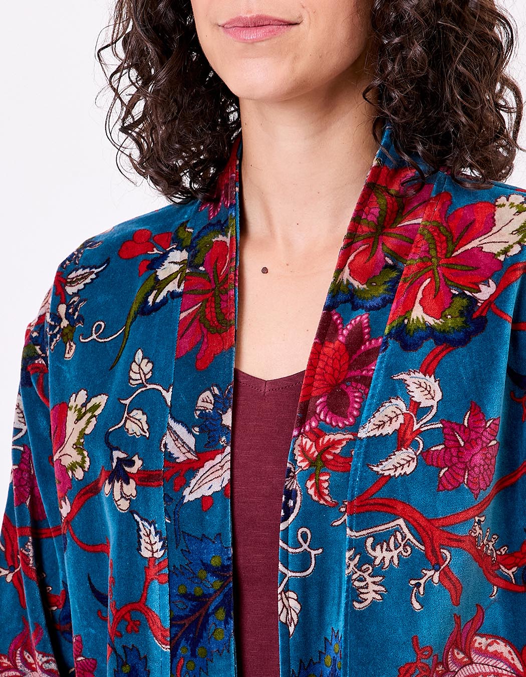 Veste Kimono velours imprimé La Fiancée