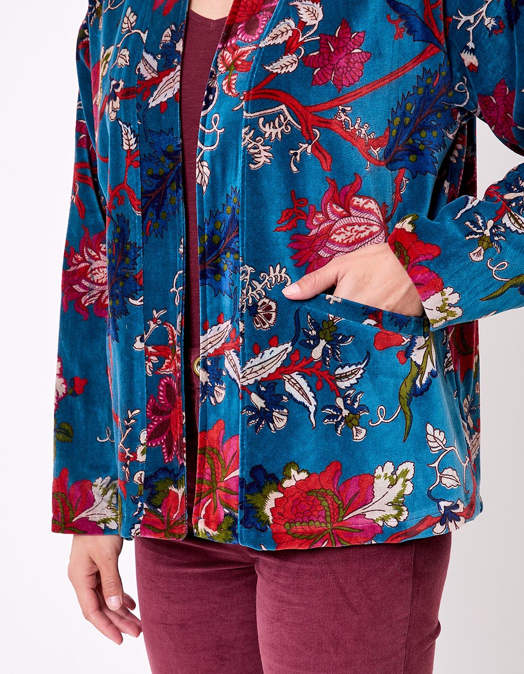 Veste Kimono velours imprimé La Fiancée