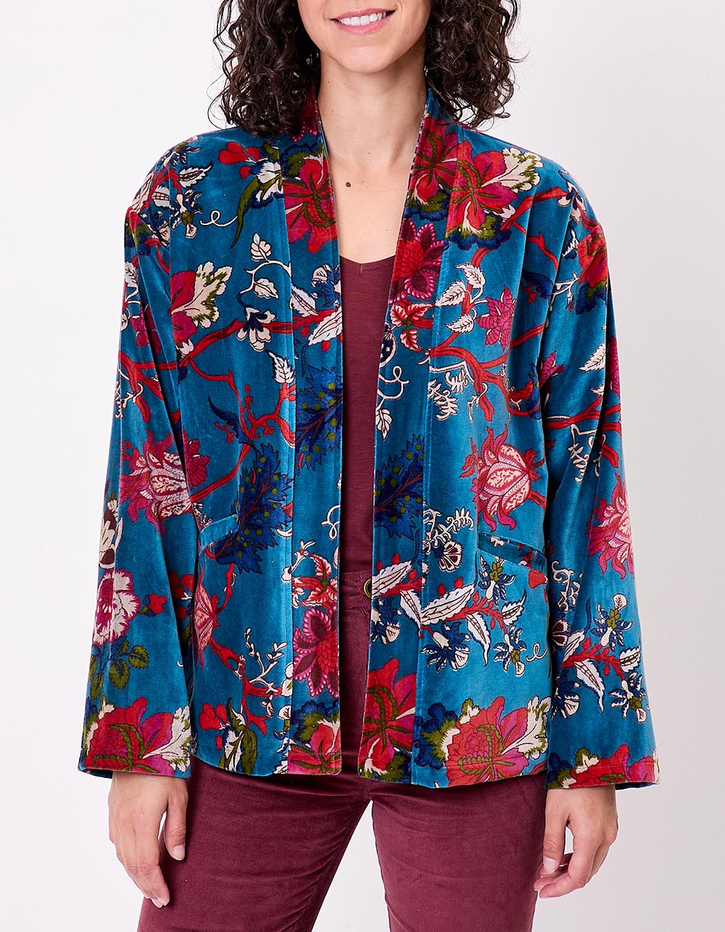Veste Kimono velours imprimé La Fiancée