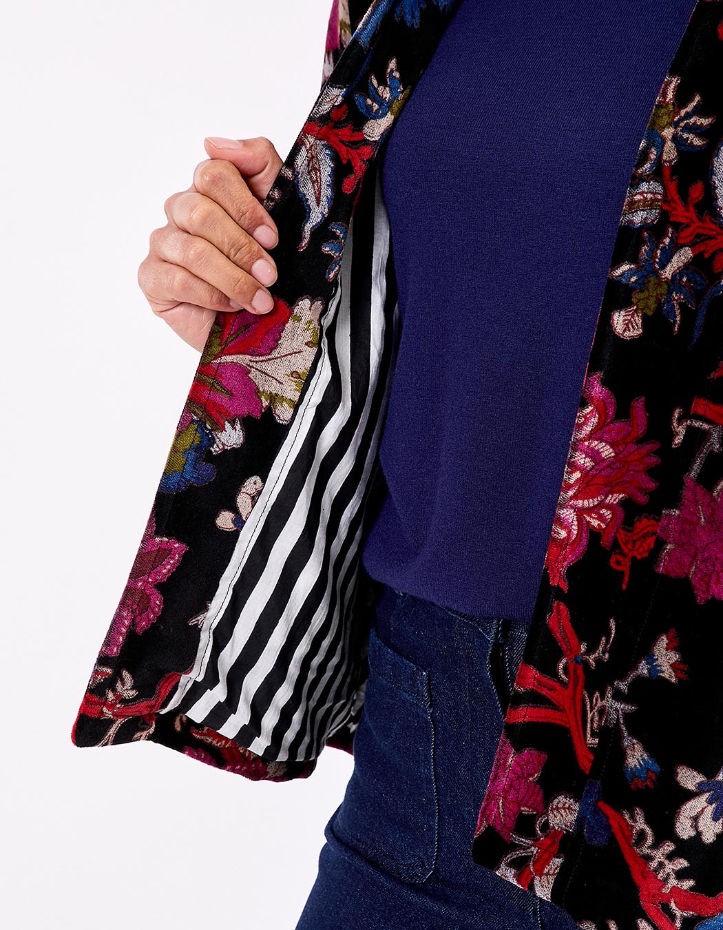 Veste Kimono velours imprimé La Fiancée