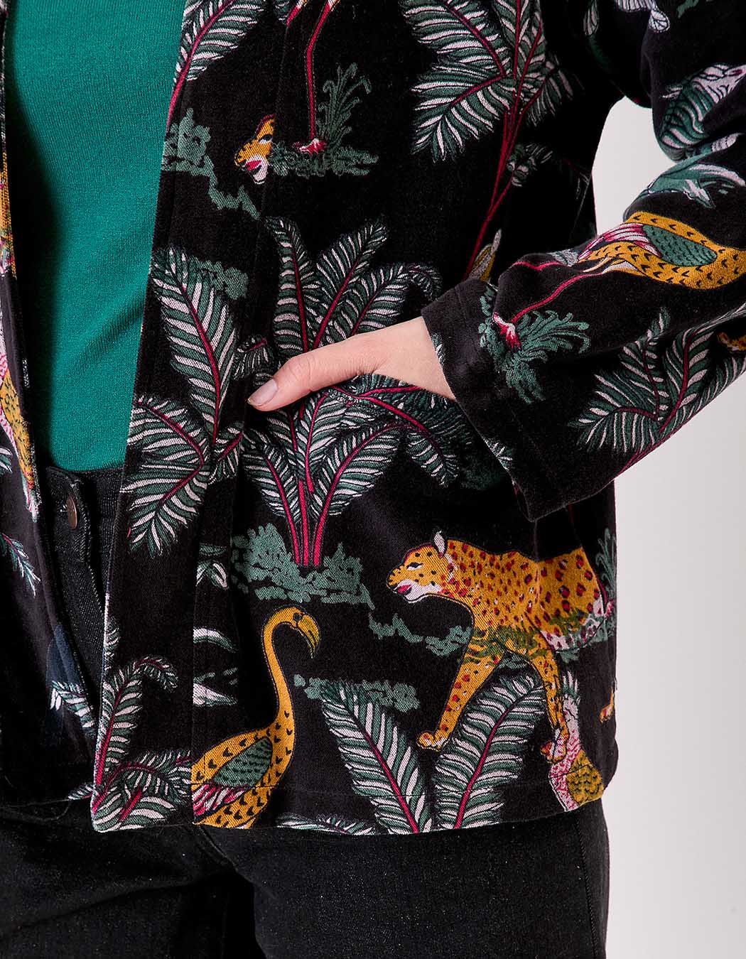 Veste Kimono velours imprimé La Fiancée