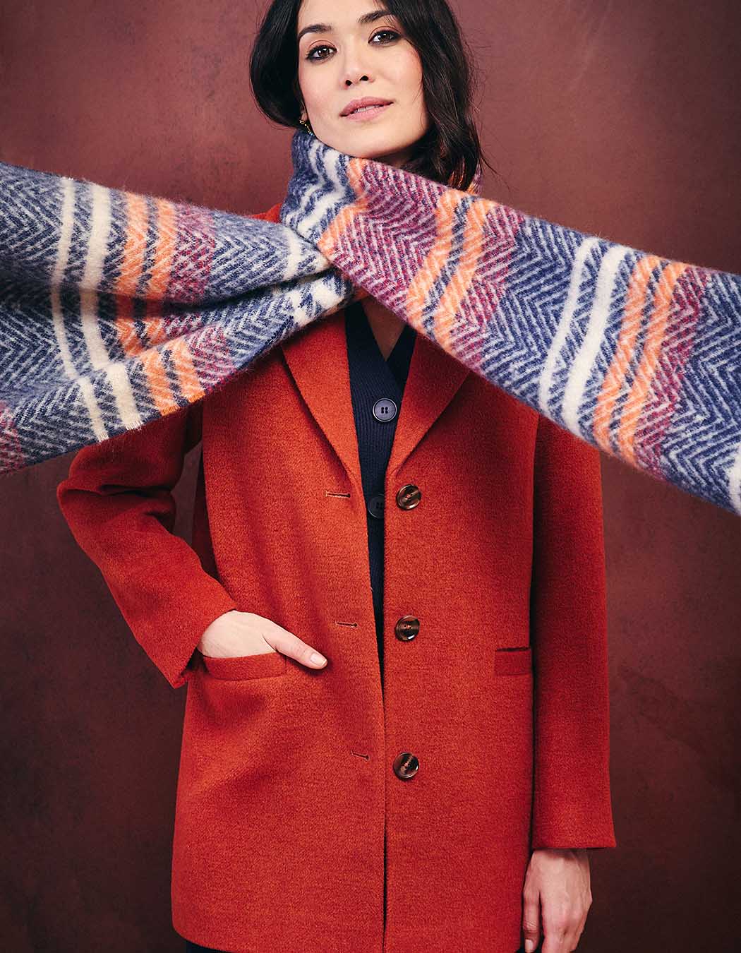 Manteau droit lainage imprimé La Fiancée