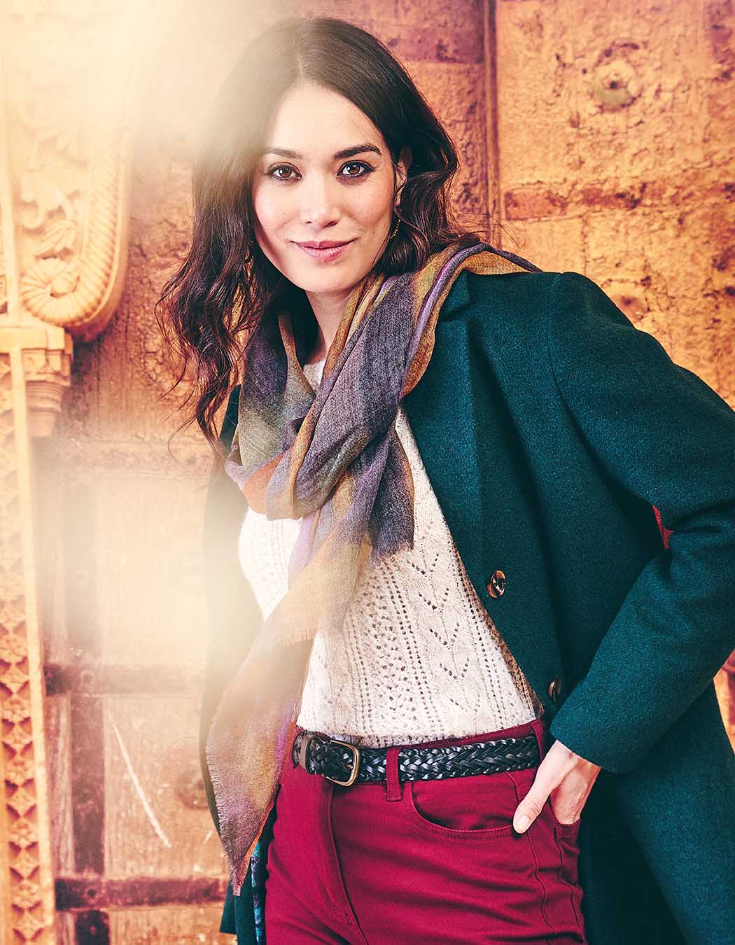 Manteau droit lainage imprimé La Fiancée