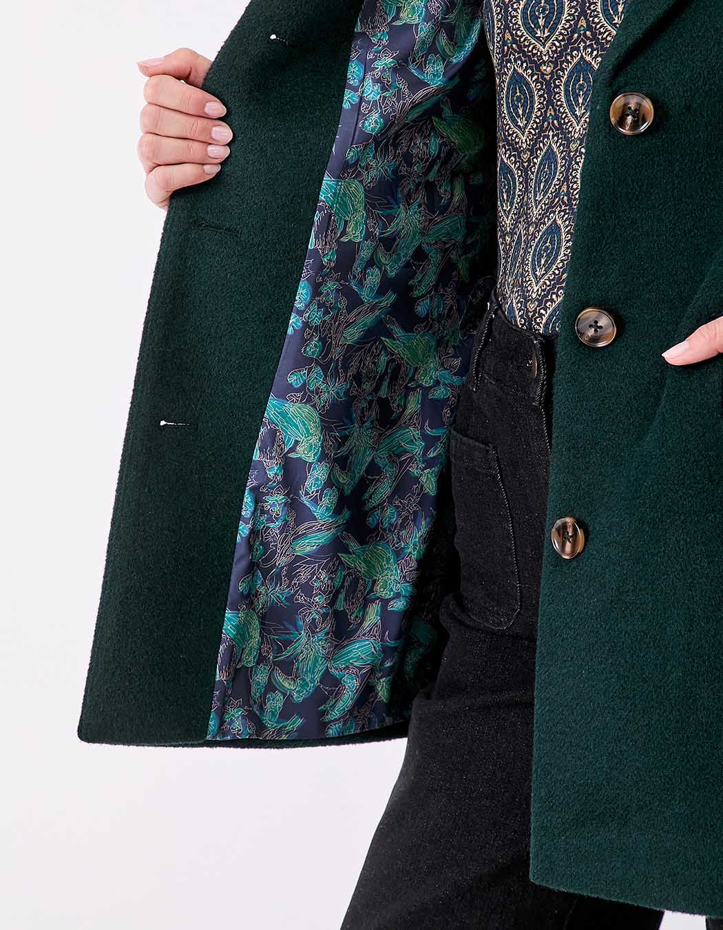 Manteau droit lainage imprimé La Fiancée