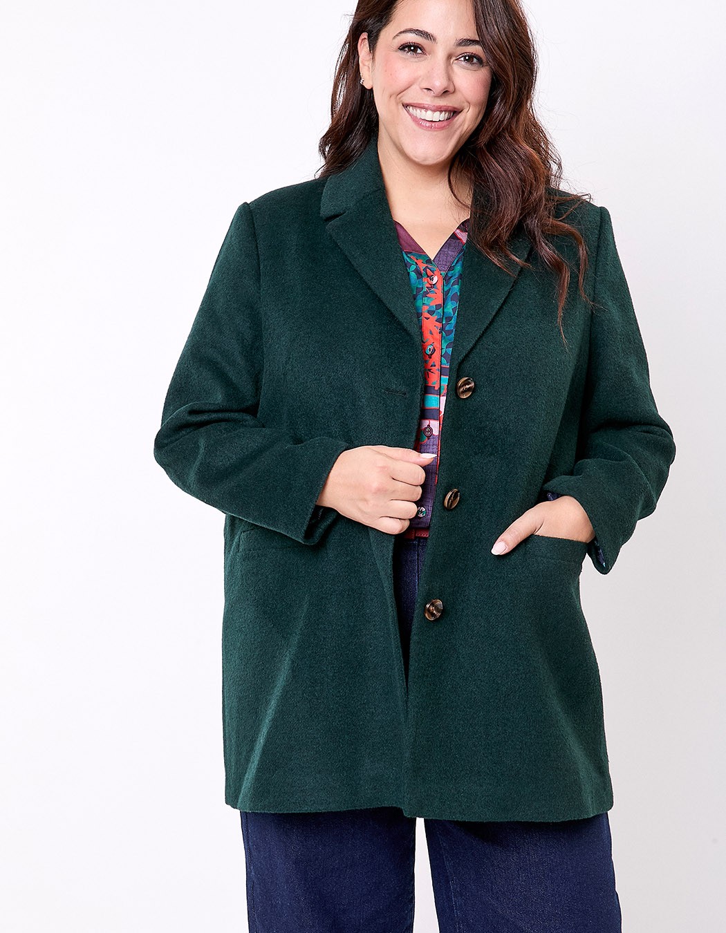 Manteau droit lainage imprimé La Fiancée