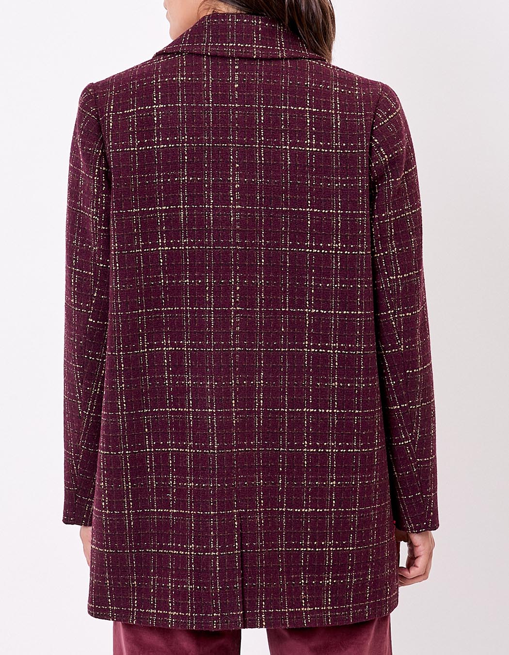 Manteau droit à carreaux imprimé La Fiancée
