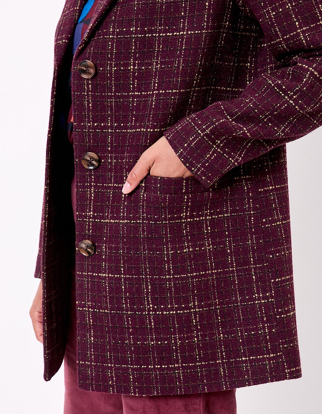 Manteau droit à carreaux imprimé La Fiancée