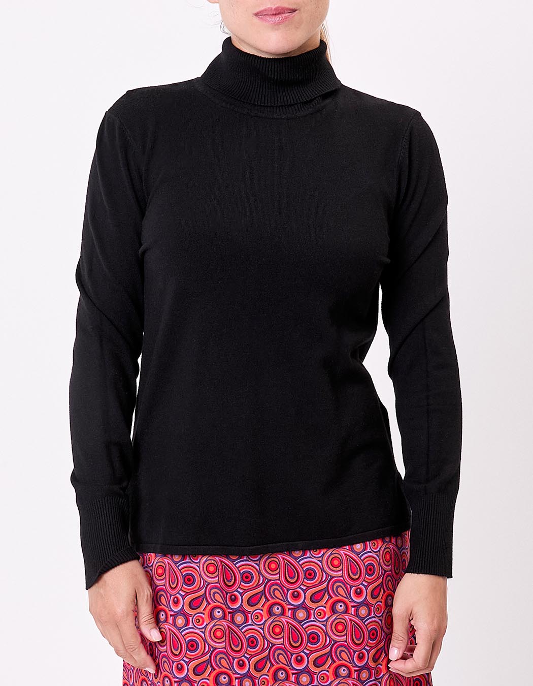 Pull maille col roul&eacute; imprim&eacute; La Fianc&eacute;e