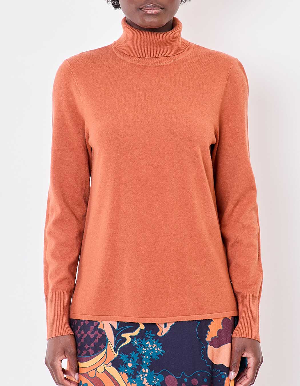 Pull maille col roulé imprimé La Fiancée
