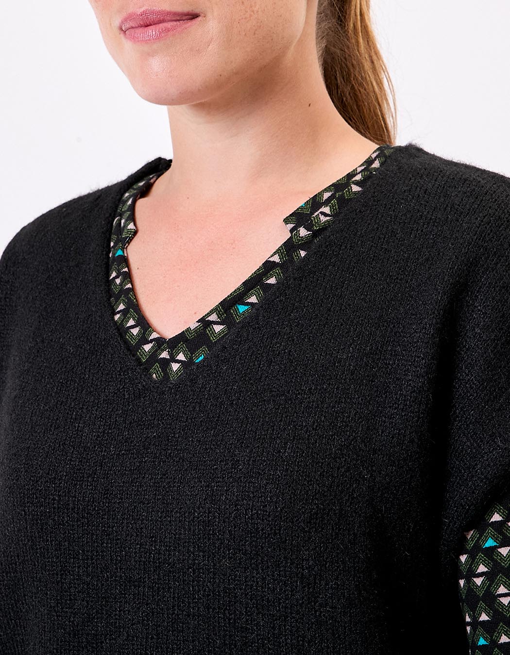 Pull tricot sans manche uni imprimé La Fiancée