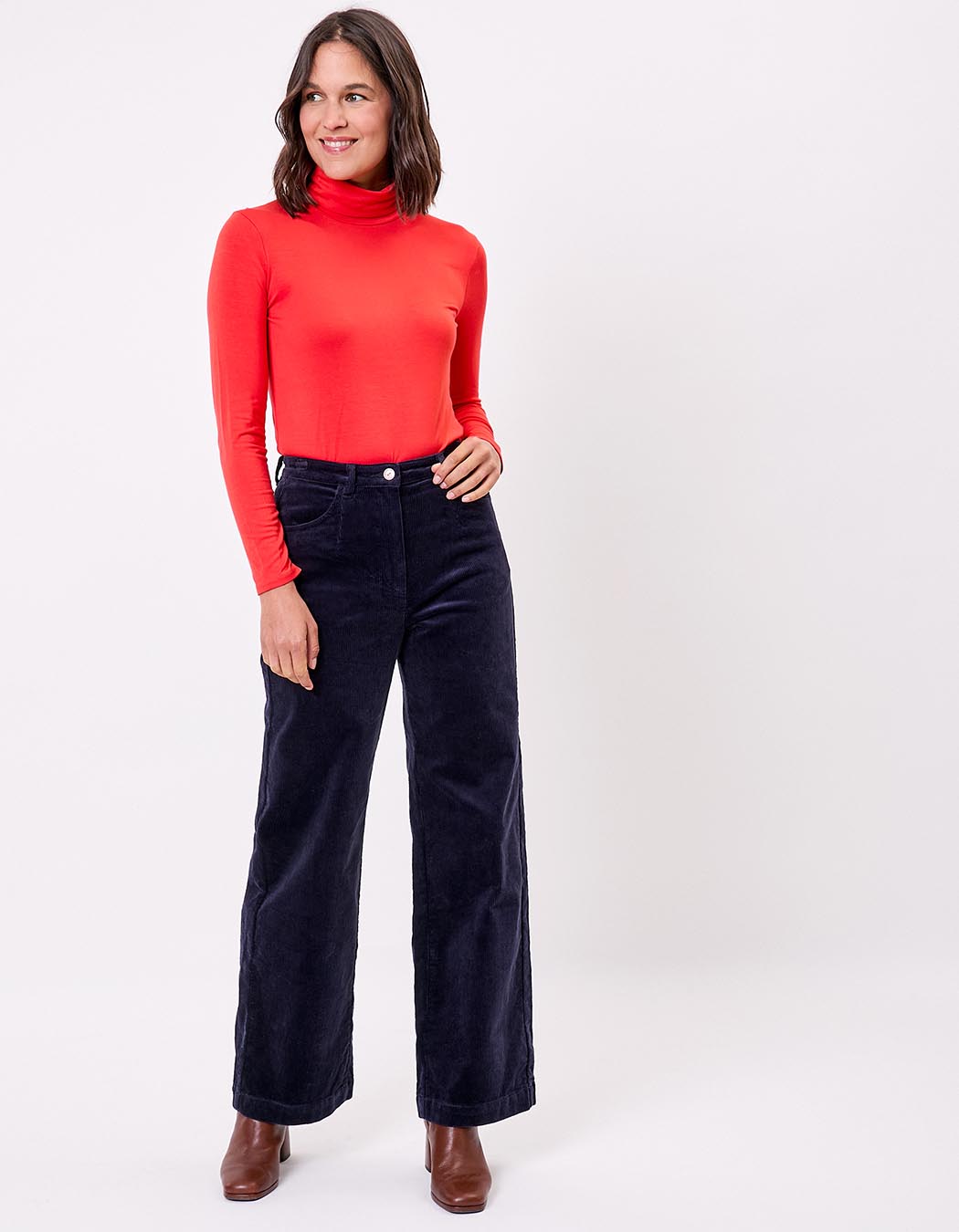 Pantalon large velours cotelé imprimé La Fiancée