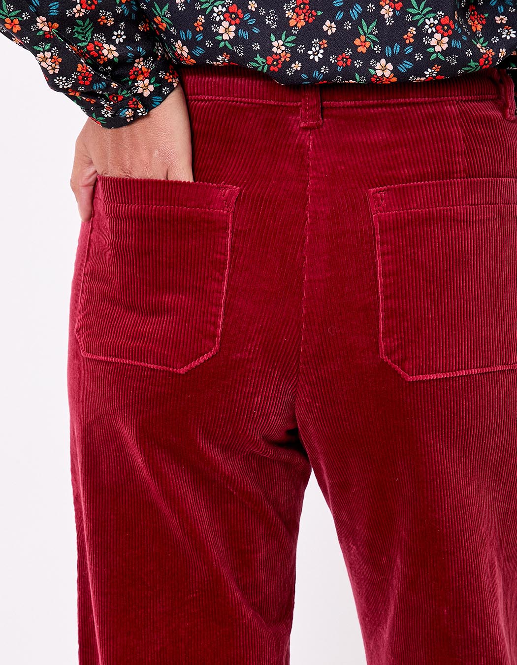 Pantalon large velours cotelé imprimé La Fiancée