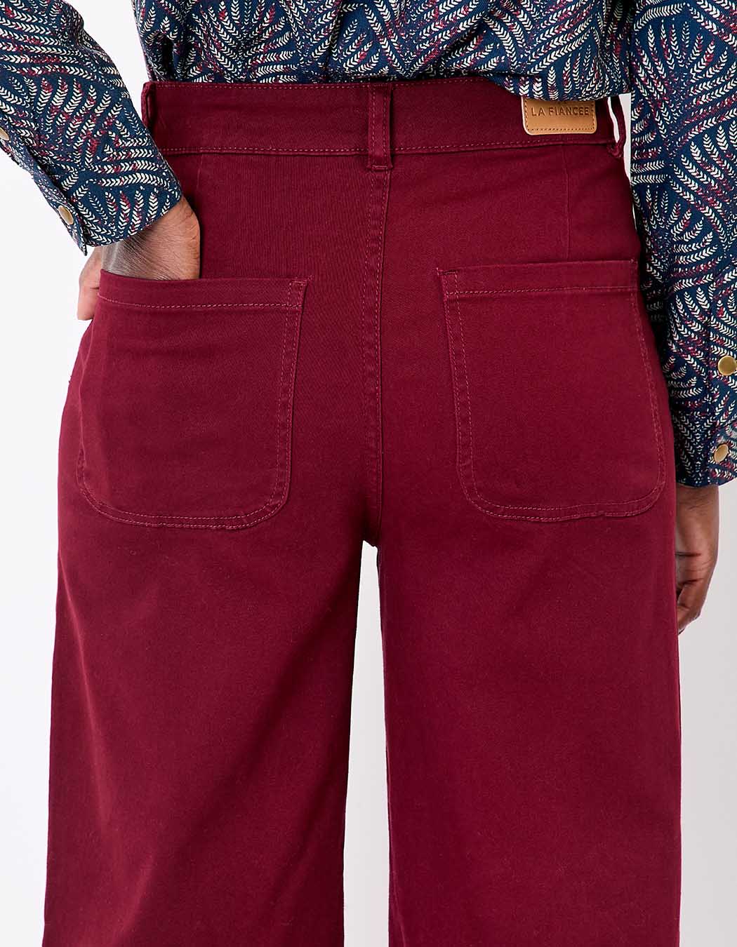 Pantalon large coton stretch imprimé La Fiancée