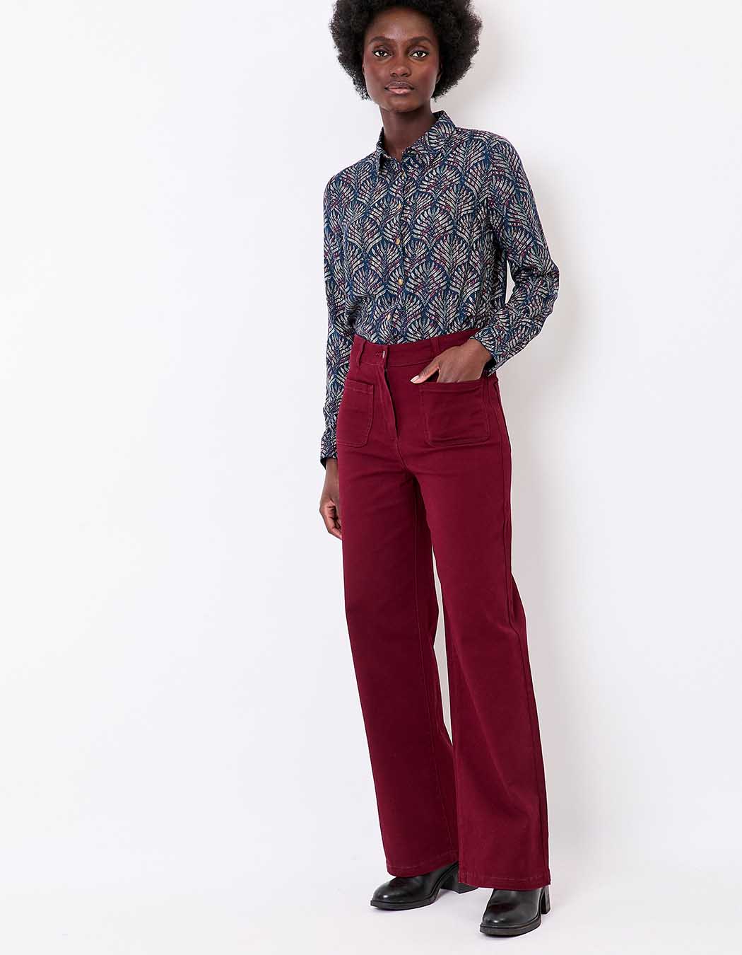 Pantalon large coton stretch imprimé La Fiancée