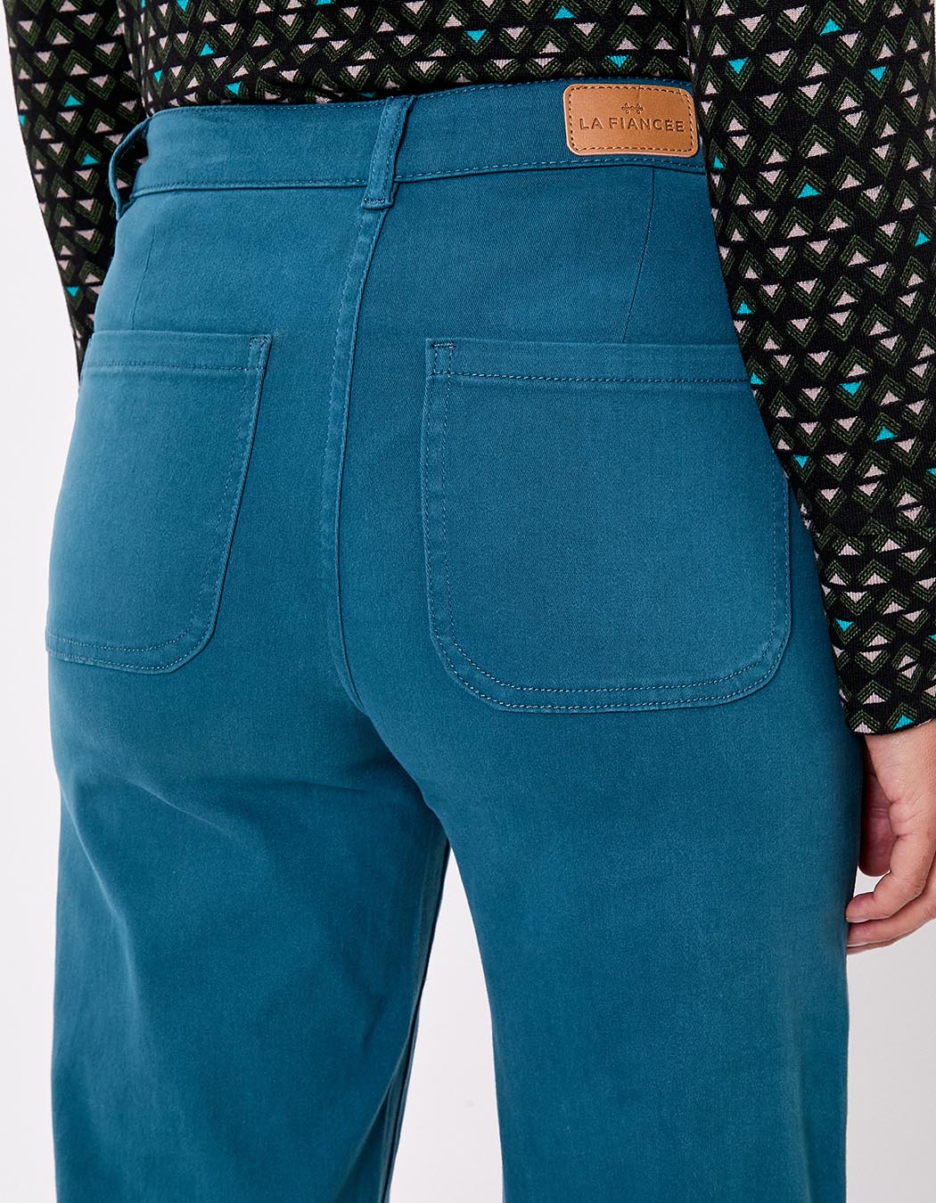 Pantalon large coton stretch imprimé La Fiancée