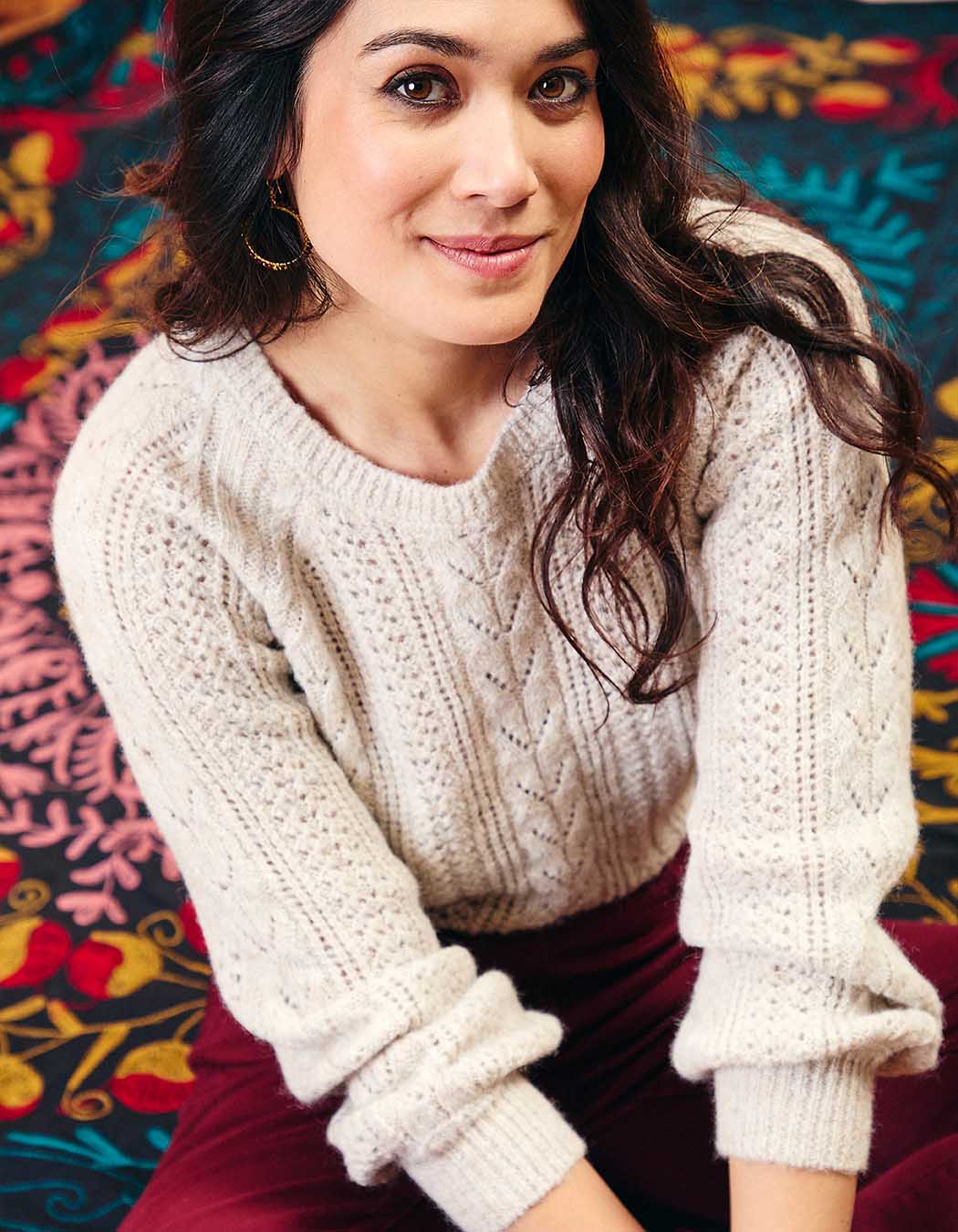 Pull tricot fantaisie imprimé La Fiancée