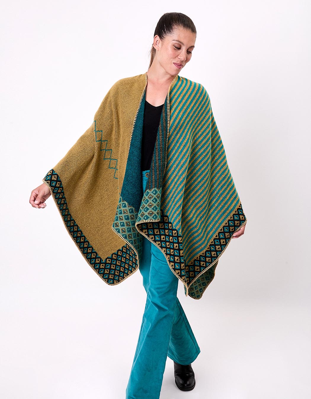Poncho imprimé réversible imprimé La Fiancée