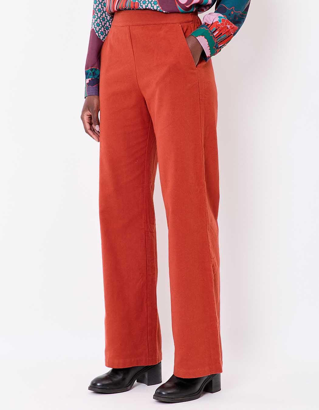 Pantalon large flanelle coton bio imprim&eacute; La Fianc&eacute;e